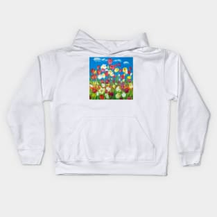 Alpine meadows. Tulips. Kids Hoodie